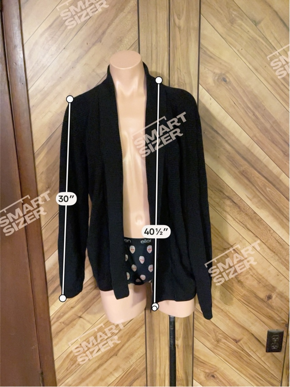 Frederik Anderson Copenhagen Large Black Open Front Knit Cardigan Sweater - Picture 9 of 10